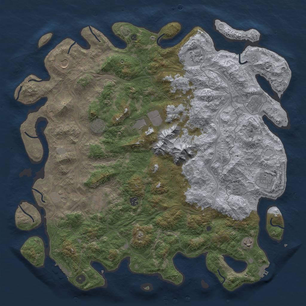 Rust Map: Procedural Map, Size: 5000, Seed: 79816, 19 Monuments