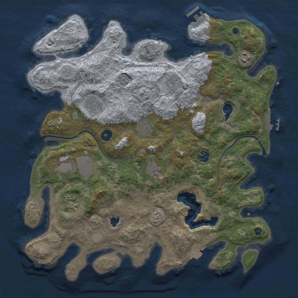 Rust Map: Procedural Map, Size: 4000, Seed: 119573530, 15 Monuments