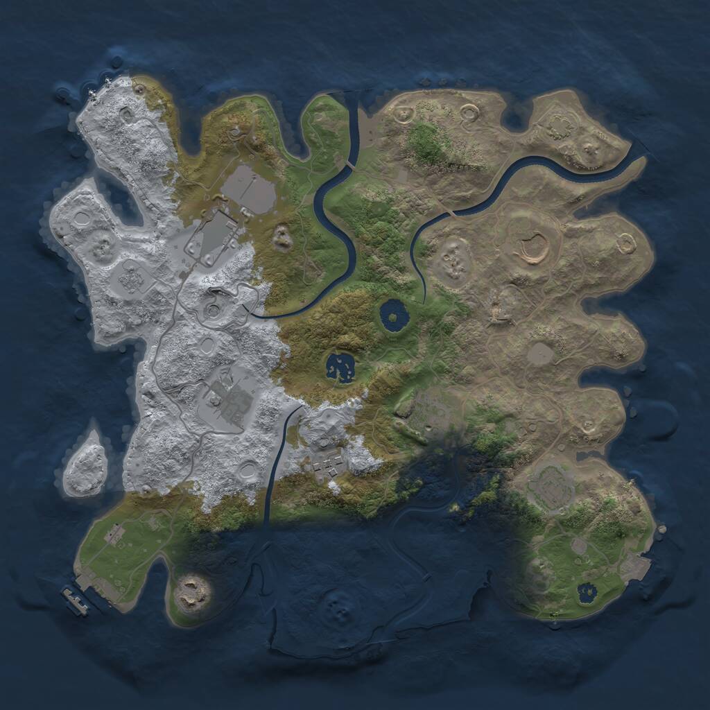 Rust Map: Procedural Map, Size: 3500, Seed: 322168193, 13 Monuments
