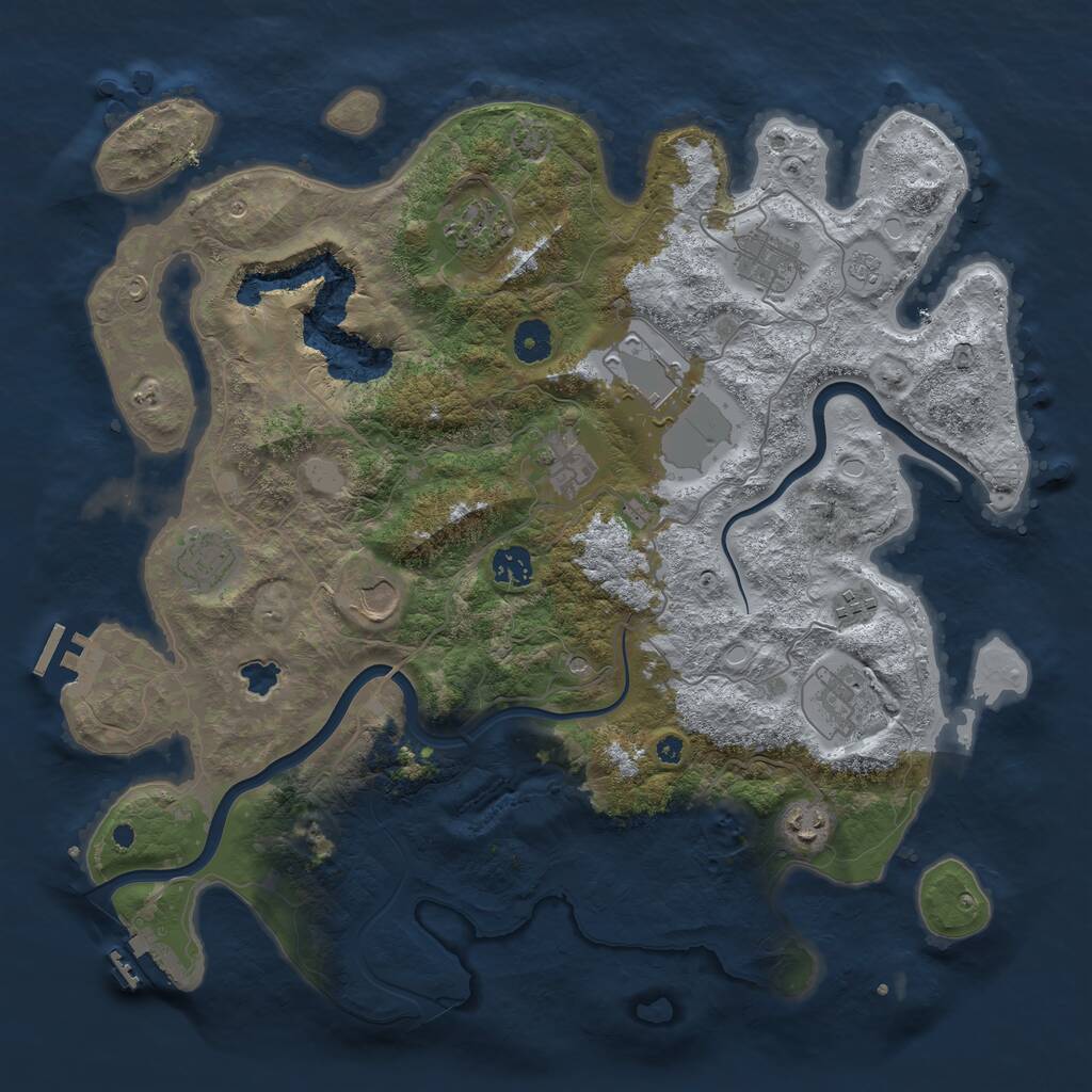Rust Map: Procedural Map, Size: 4000, Seed: 79816, 16 Monuments