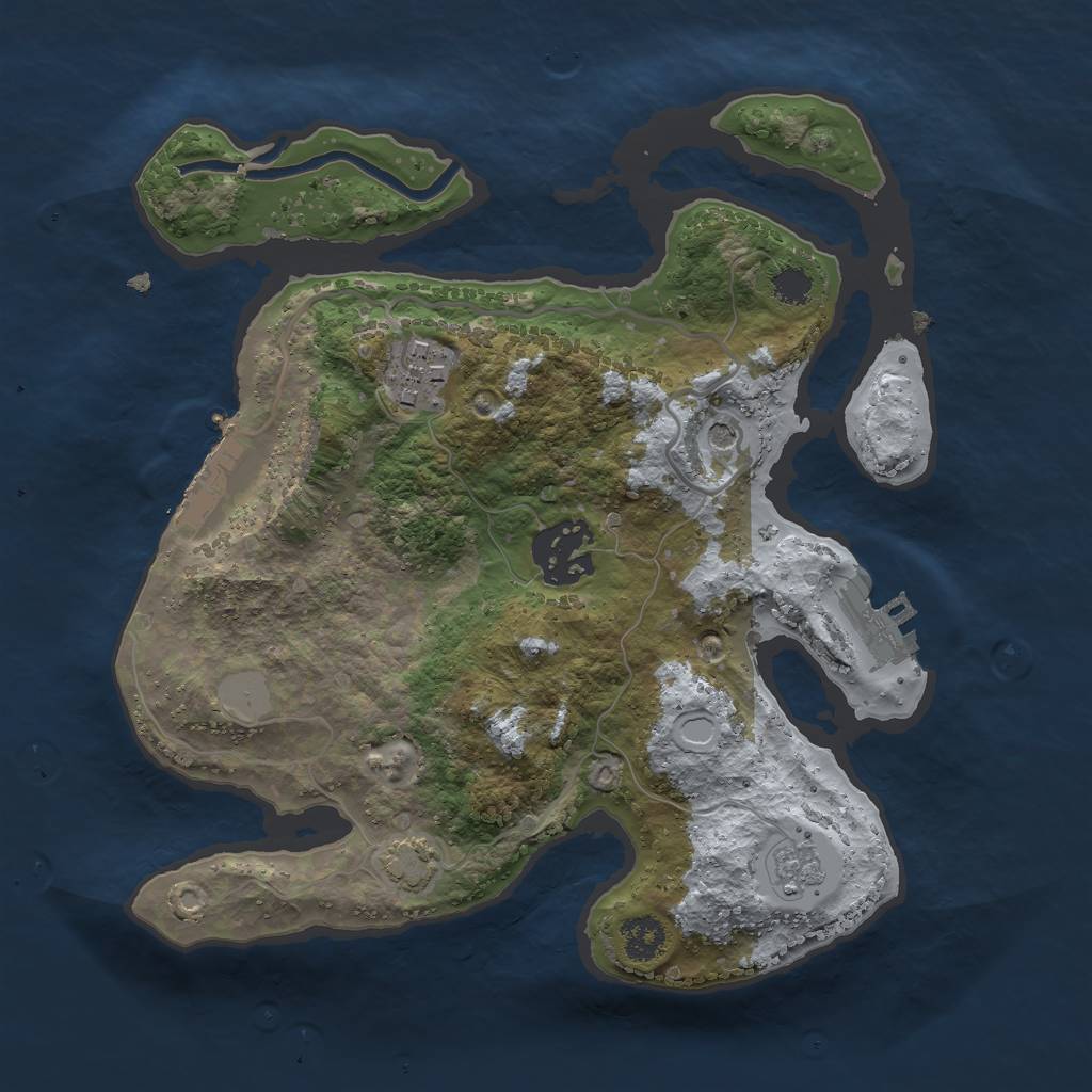 Rust Map: Procedural Map, Size: 2500, Seed: 1812751884, 10 Monuments