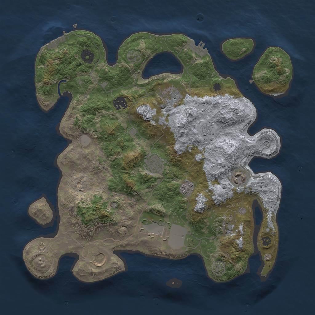 Rust Map: Procedural Map, Size: 3500, Seed: 2526733, 16 Monuments