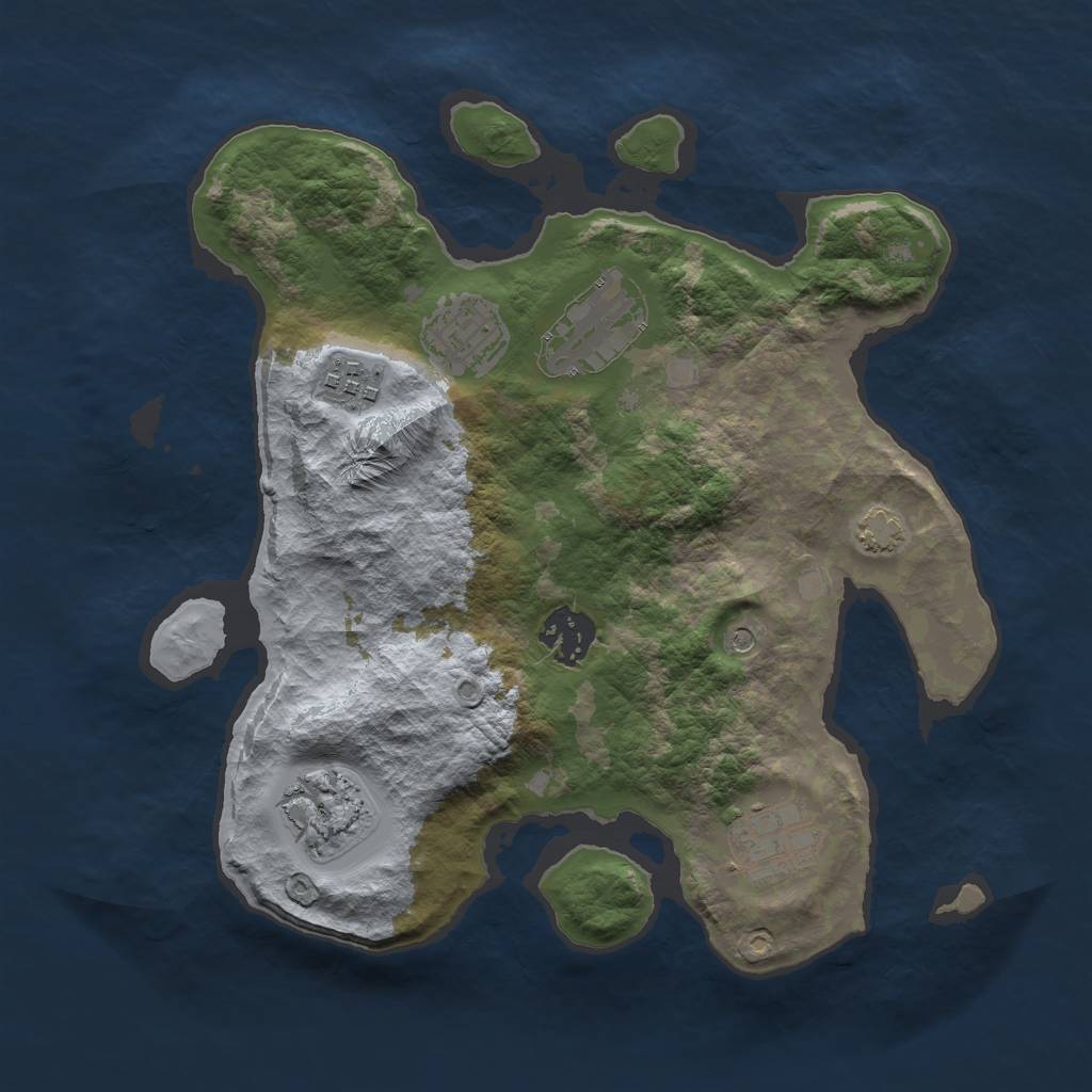 Rust Map: Barren, Size: 2980, Seed: 100, 10 Monuments