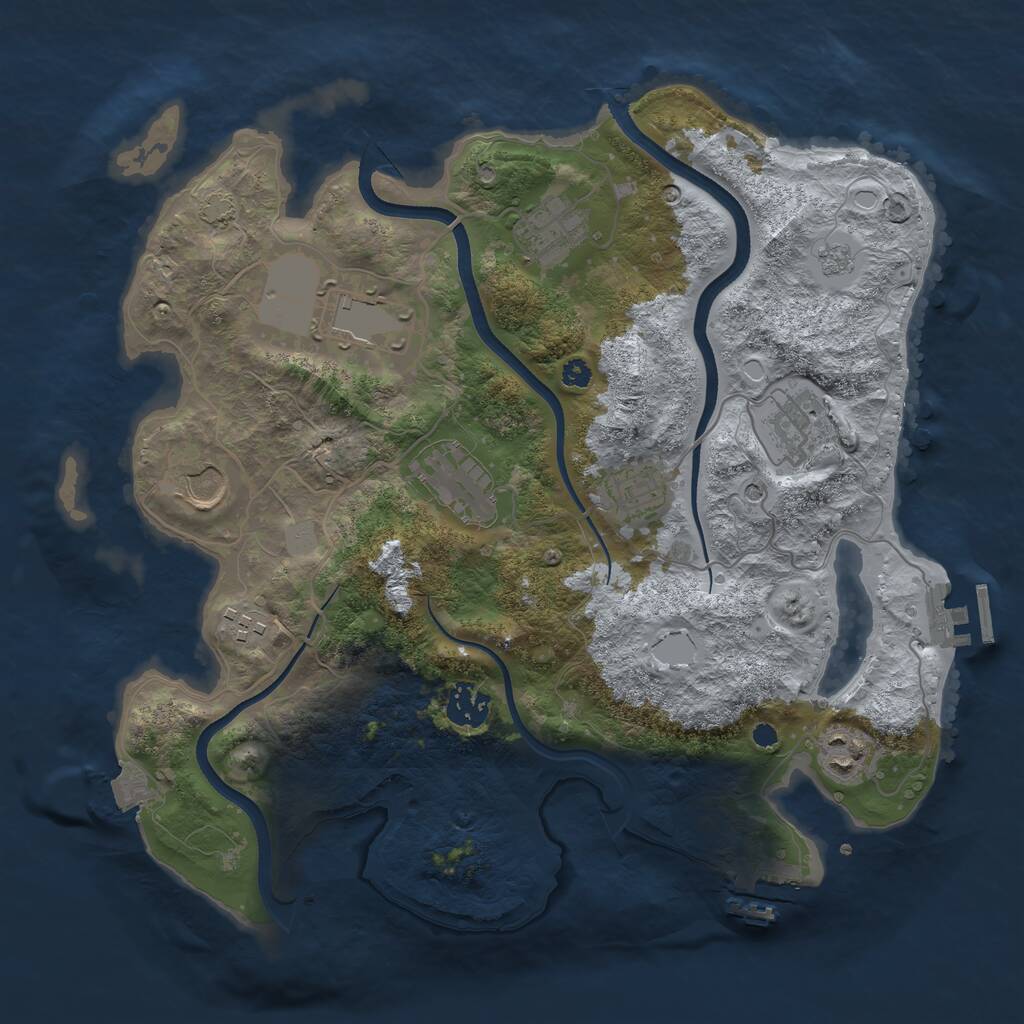 Rust Map: Procedural Map, Size: 3500, Seed: 1418359983, 15 Monuments