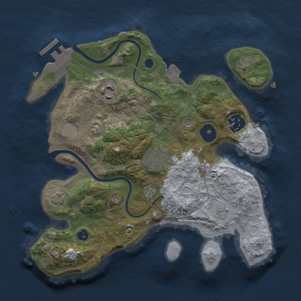 Rust Map: Procedural Map, Size: 2700, Seed: 1678, 8 Monuments