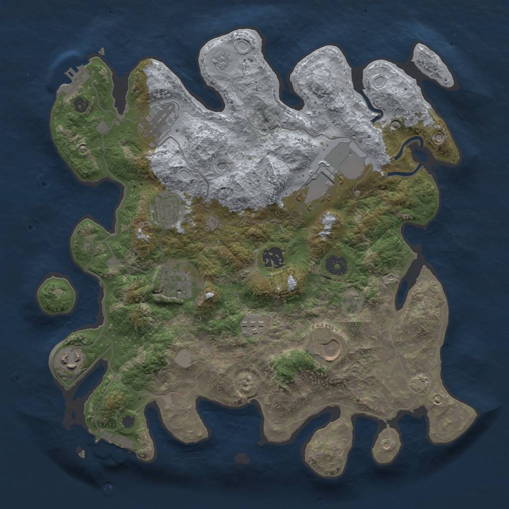 Rust Map: Procedural Map, Size: 3500, Seed: 976219739, 16 Monuments