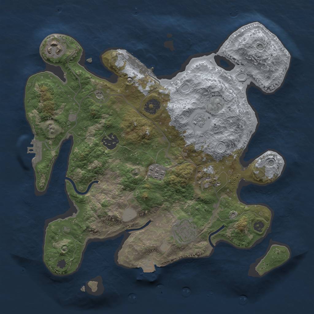 Rust Map: Procedural Map, Size: 3000, Seed: 1772864725, 12 Monuments