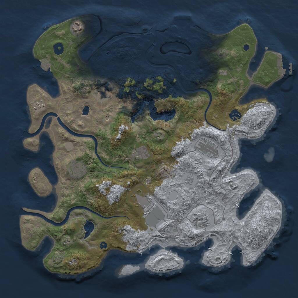 Rust Map: Procedural Map, Size: 4000, Seed: 1365115736, 15 Monuments