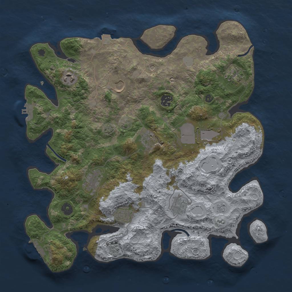 Rust Map: Procedural Map, Size: 3700, Seed: 479907878, 18 Monuments