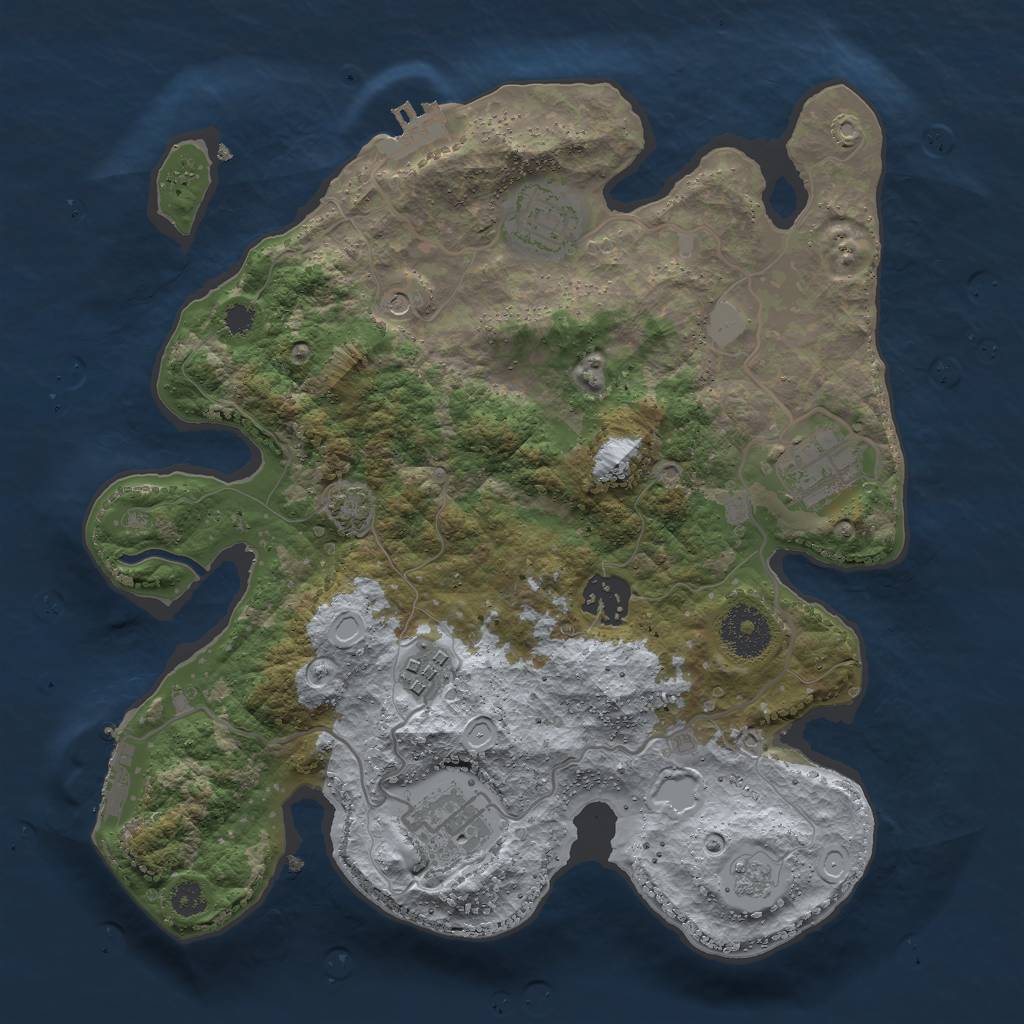 Rust Map: Procedural Map, Size: 3050, Seed: 1180060149, 13 Monuments