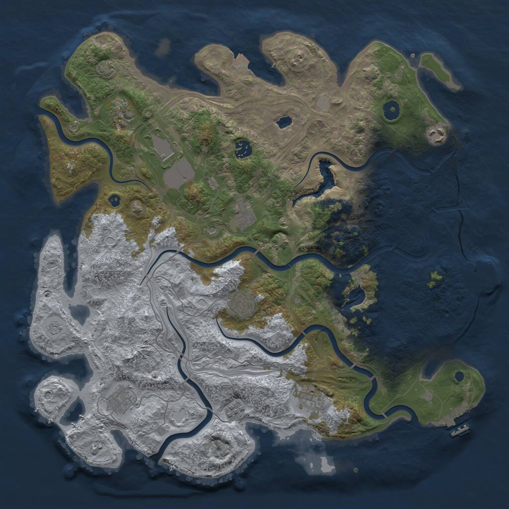Rust Map: Procedural Map, Size: 4250, Seed: 60476, 15 Monuments