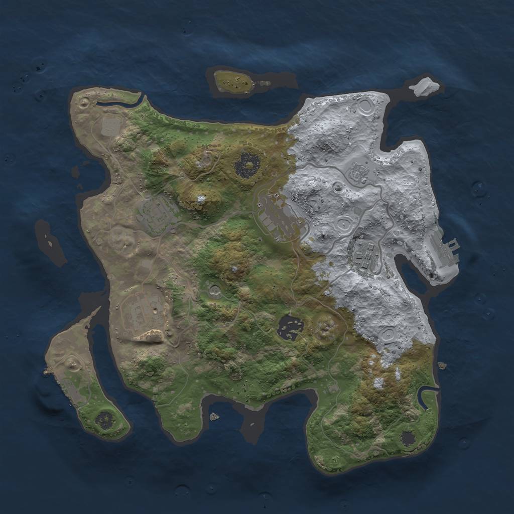 Rust Map: Procedural Map, Size: 3000, Seed: 8721956, 12 Monuments
