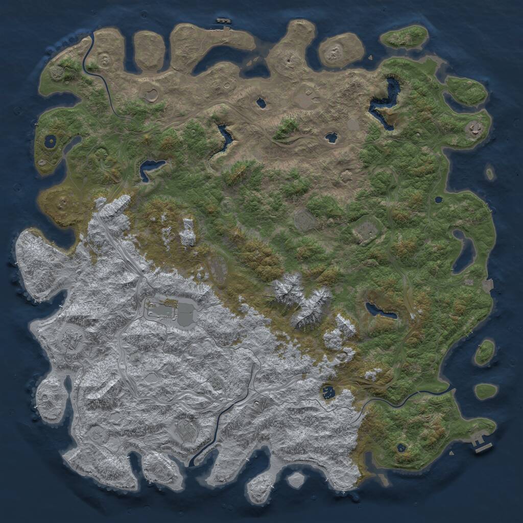 Rust Map: Procedural Map, Size: 6000, Seed: 1965, 17 Monuments