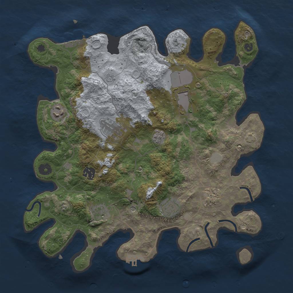 Rust Map: Procedural Map, Size: 3500, Seed: 655515707, 16 Monuments