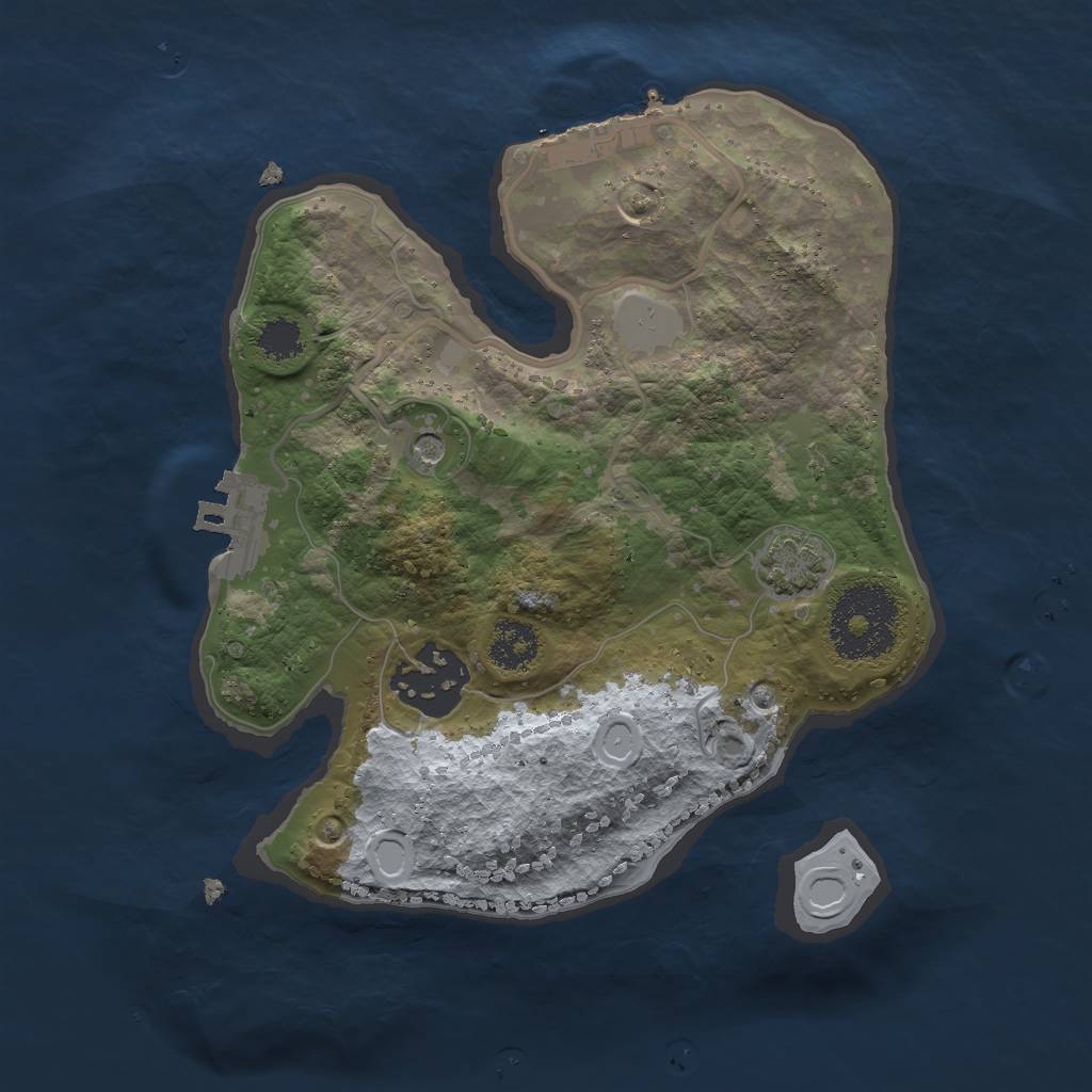 Rust Map: Procedural Map, Size: 2250, Seed: 1848185959, 8 Monuments