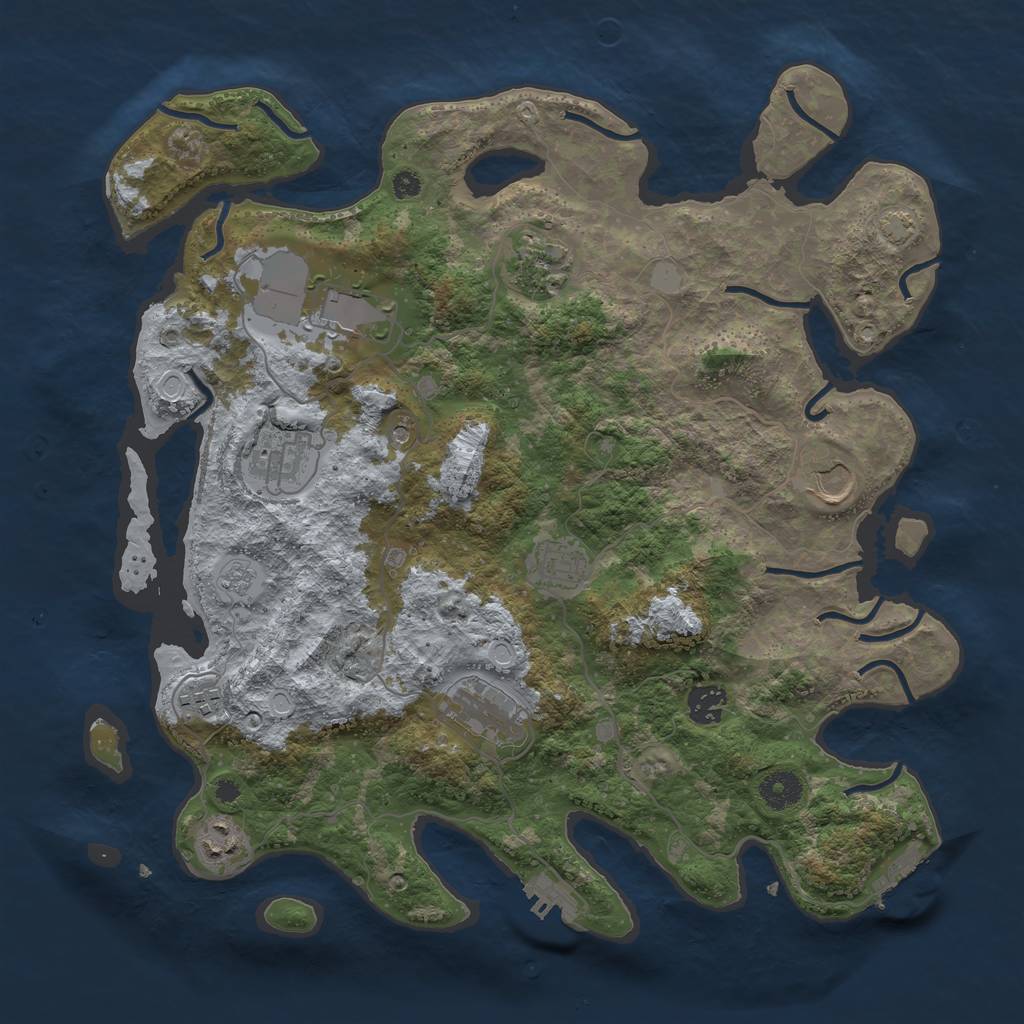 Rust Map: Procedural Map, Size: 3828, Seed: 17109143, 17 Monuments