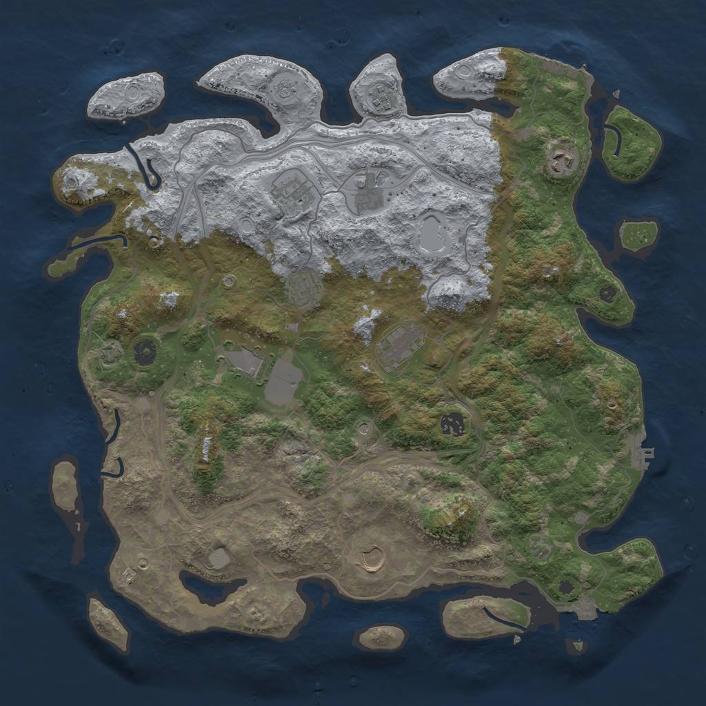 Rust Map: Procedural Map, Size: 4250, Seed: 910601, 17 Monuments