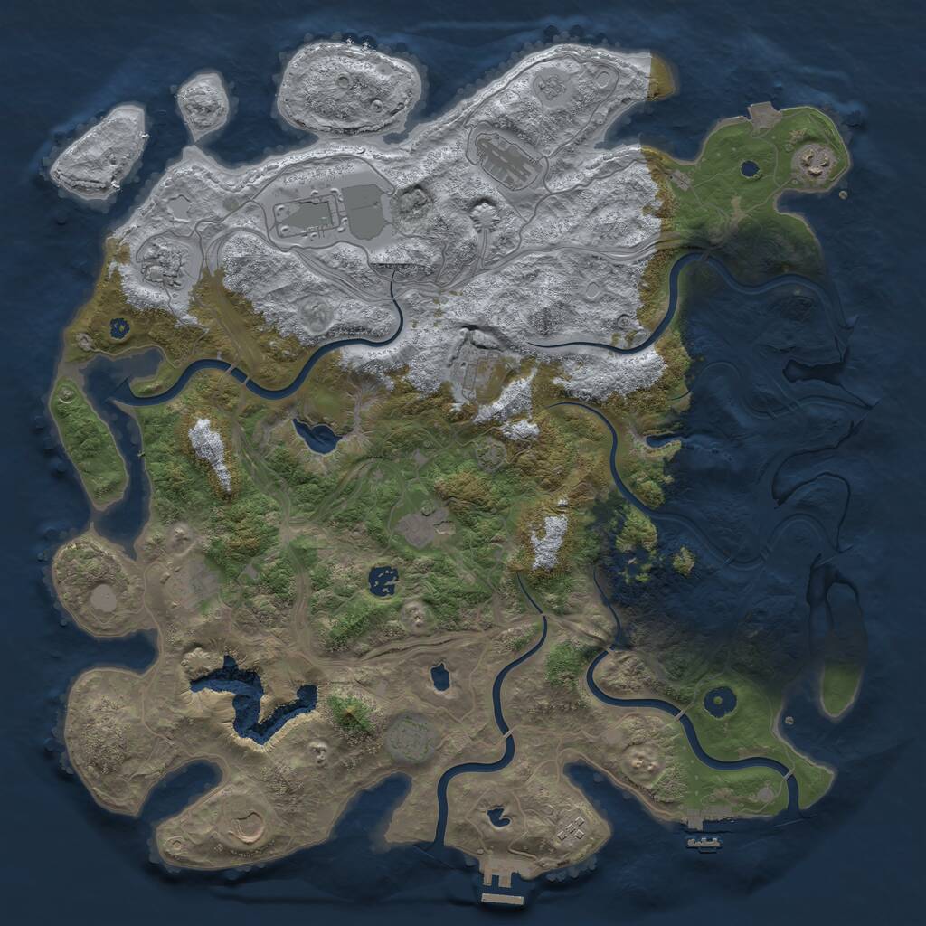 Rust Map: Procedural Map, Size: 4500, Seed: 8475128, 17 Monuments