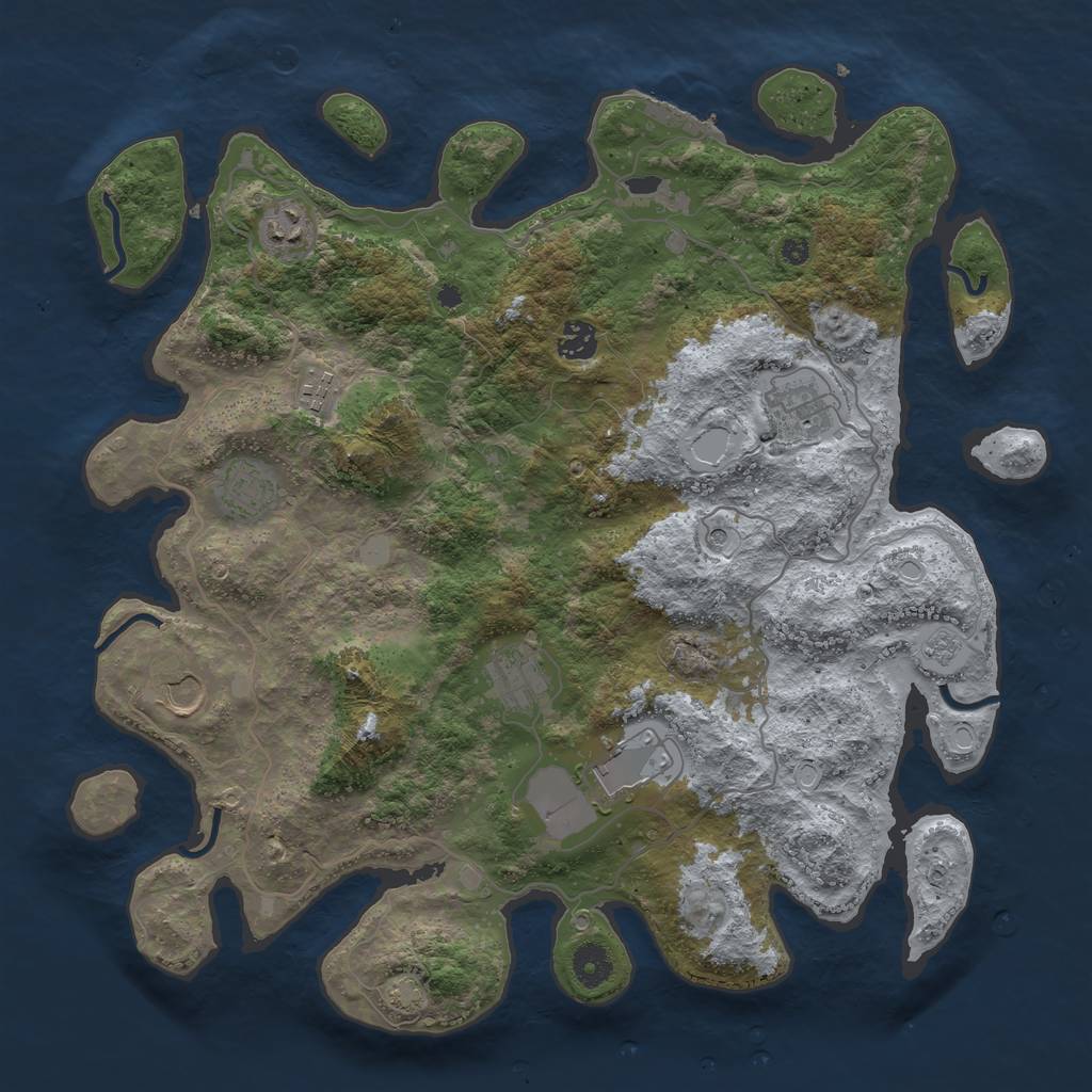 Rust Map: Procedural Map, Size: 4000, Seed: 92699, 15 Monuments