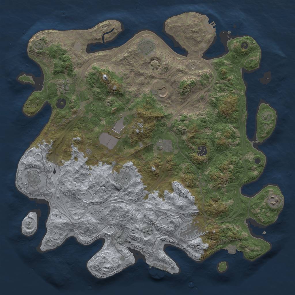 Rust Map: Procedural Map, Size: 4250, Seed: 1627990155, 19 Monuments