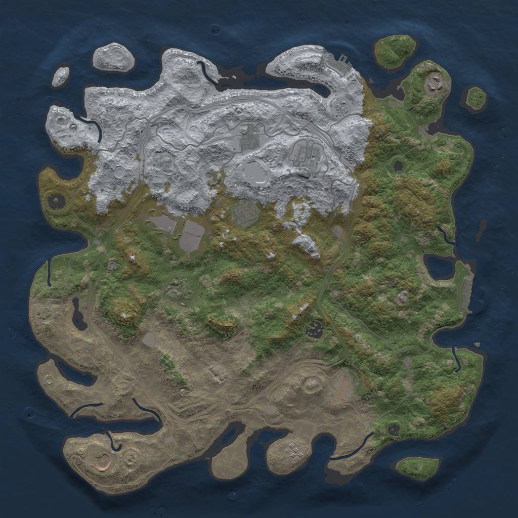 Rust Map: Procedural Map, Size: 4500, Seed: 237392127, 18 Monuments