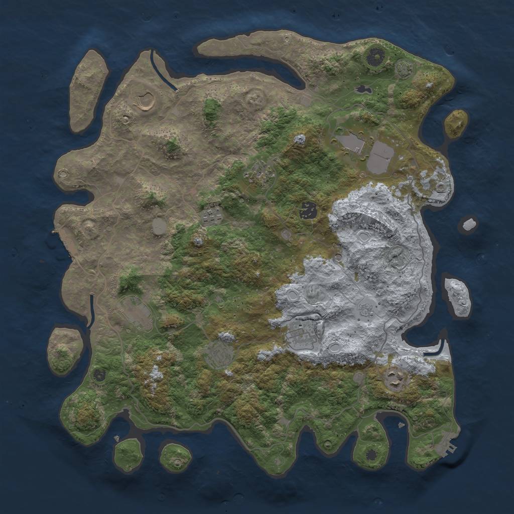 Rust Map: Procedural Map, Size: 4200, Seed: 1756417651, 17 Monuments