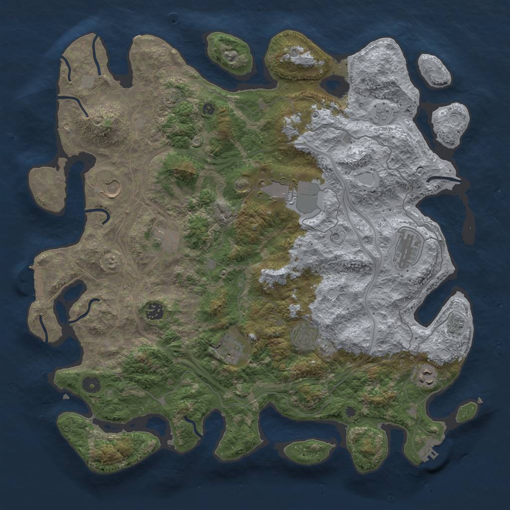 Rust Map: Procedural Map, Size: 4300, Seed: 398568268, 17 Monuments