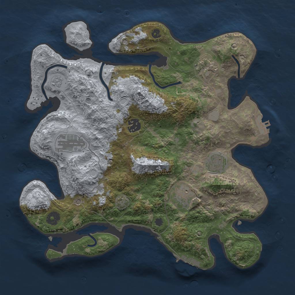 Rust Map: Procedural Map, Size: 3250, Seed: 8601, 13 Monuments
