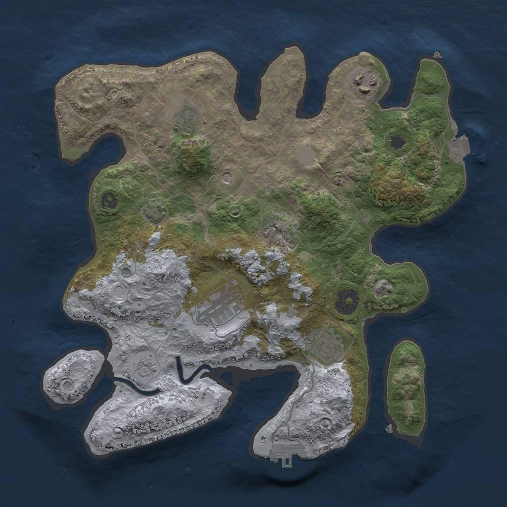 Rust Map: Procedural Map, Size: 3000, Seed: 763674452, 11 Monuments