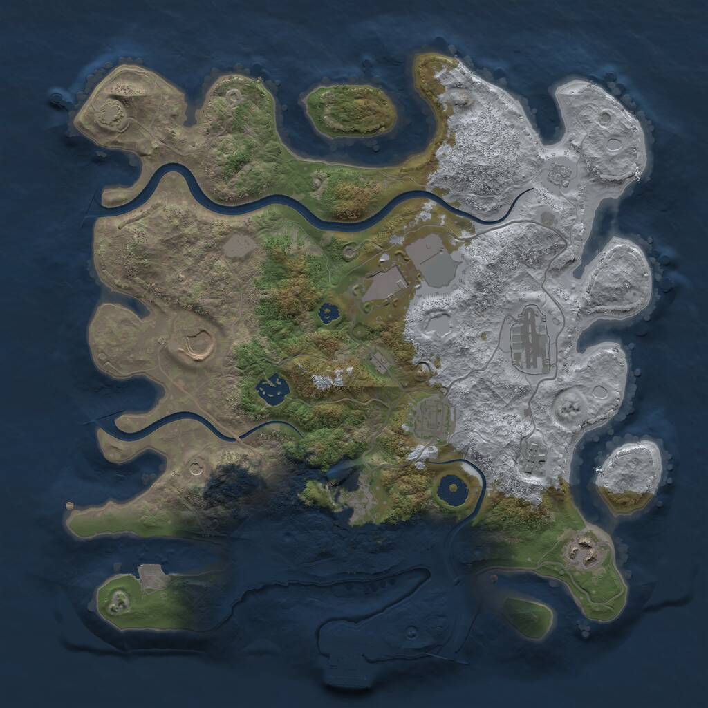 Rust Map: Procedural Map, Size: 3510, Seed: 1320091316, 13 Monuments