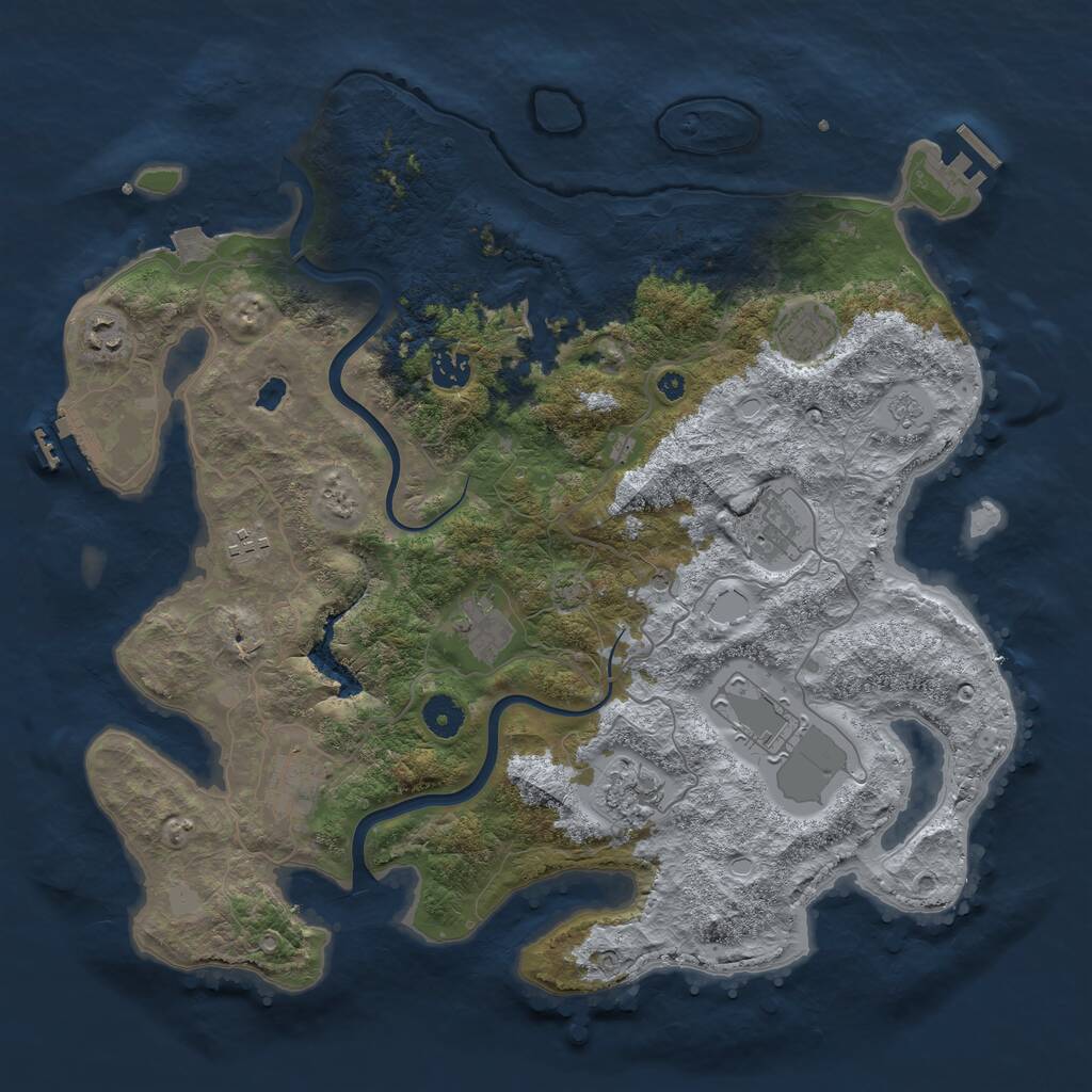 Rust Map: Procedural Map, Size: 4000, Seed: 551588900, 15 Monuments