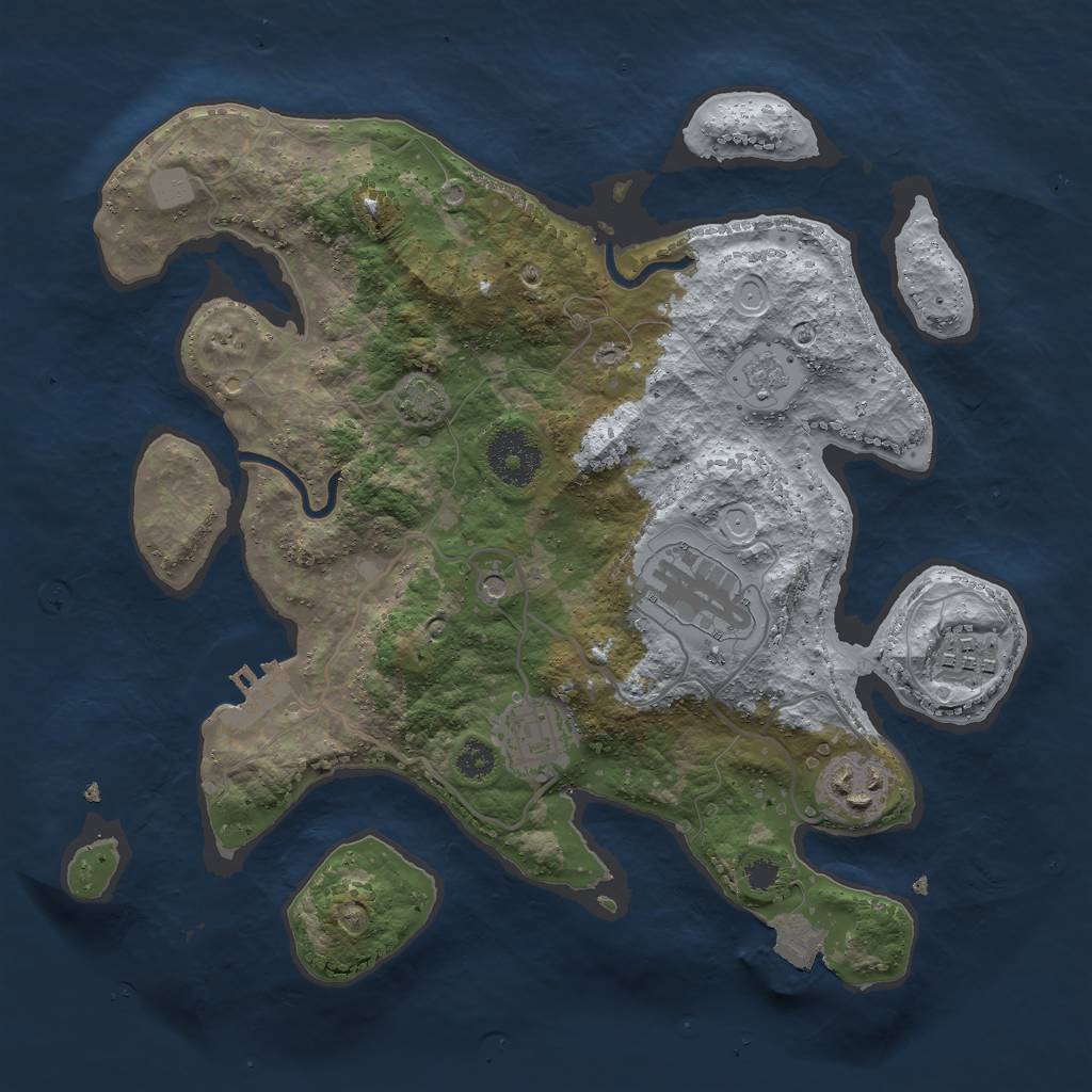 Rust Map: Procedural Map, Size: 3000, Seed: 38846749, 11 Monuments
