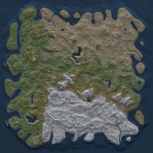 Thumbnail Rust Map: Procedural Map, Size: 6000, Seed: 2007274767, 17 Monuments