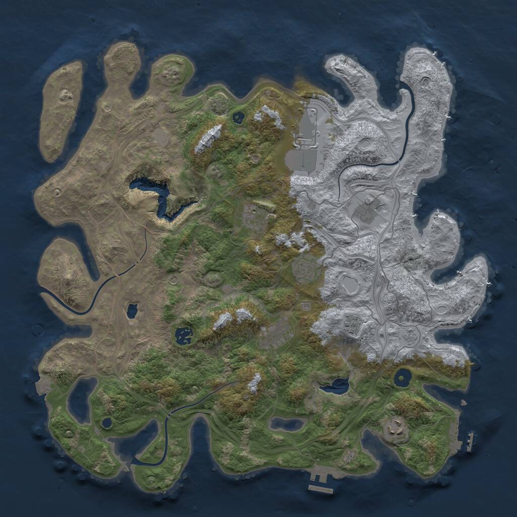 Rust Map: Procedural Map, Size: 4250, Seed: 448125075, 14 Monuments
