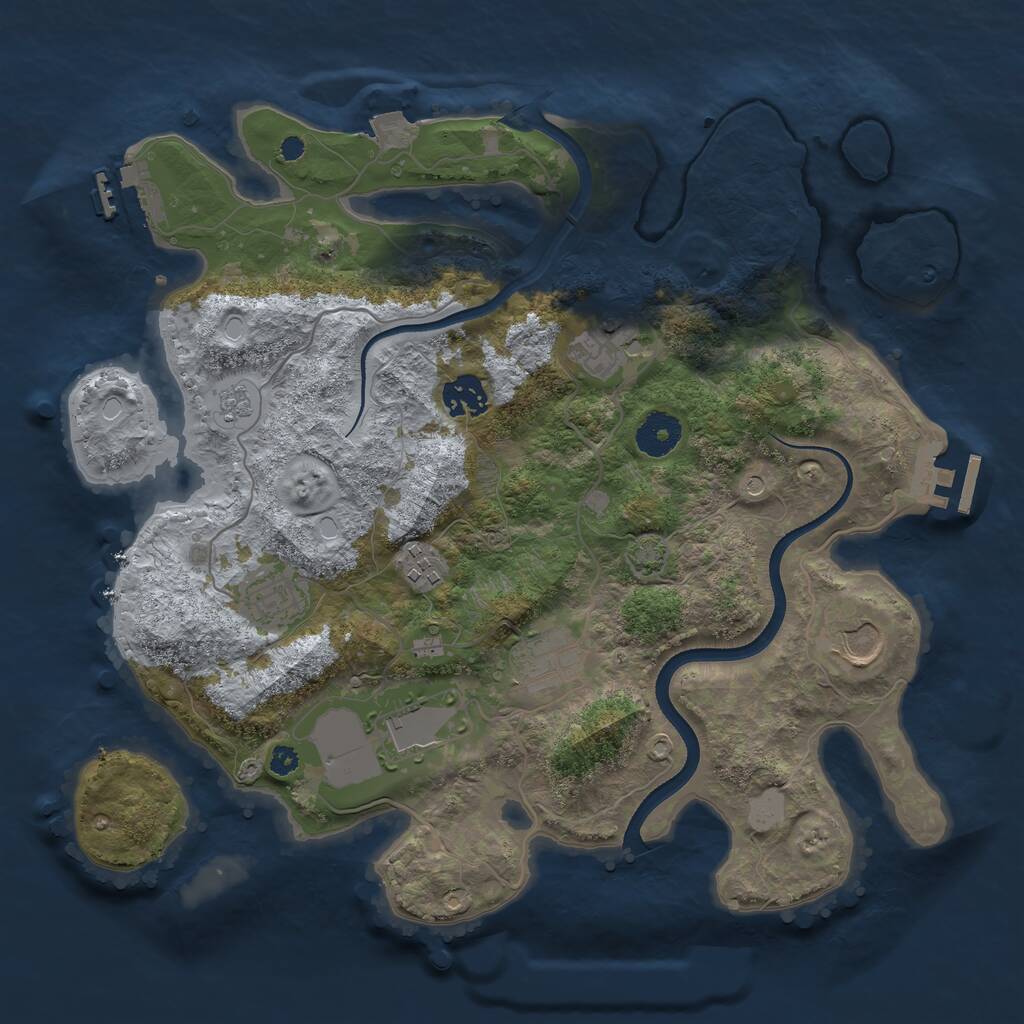 Rust Map: Procedural Map, Size: 3500, Seed: 155, 13 Monuments