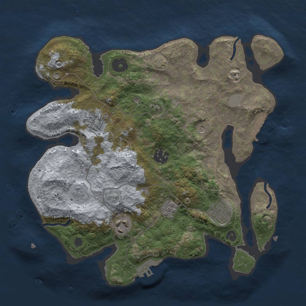 Rust Map: Procedural Map, Size: 3000, Seed: 16213, 13 Monuments