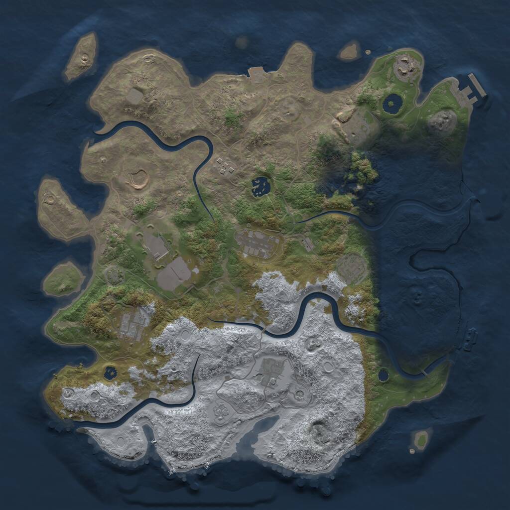 Rust Map: Procedural Map, Size: 3900, Seed: 902597, 16 Monuments