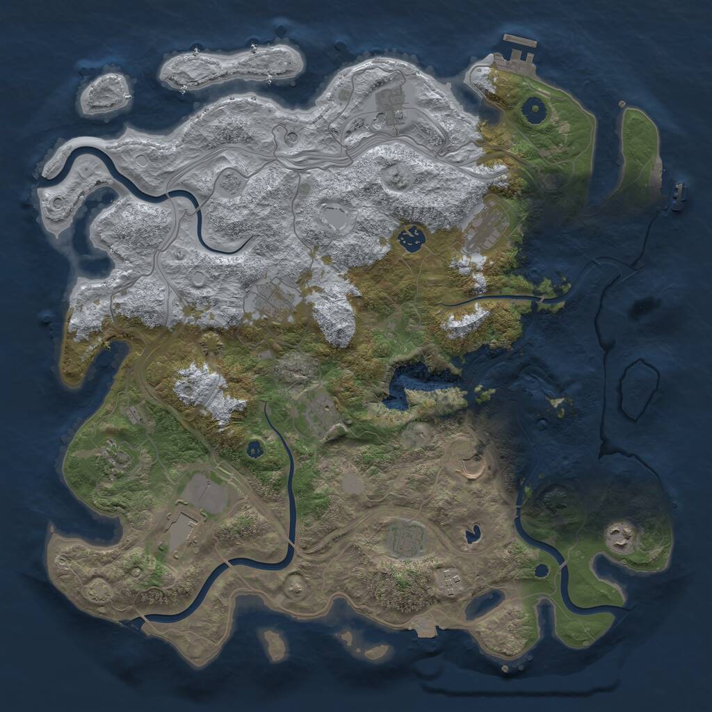 Rust Map: Procedural Map, Size: 4250, Seed: 771859, 17 Monuments