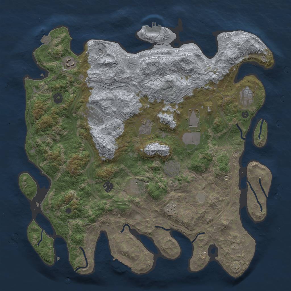Rust Map: Procedural Map, Size: 4250, Seed: 25526, 17 Monuments