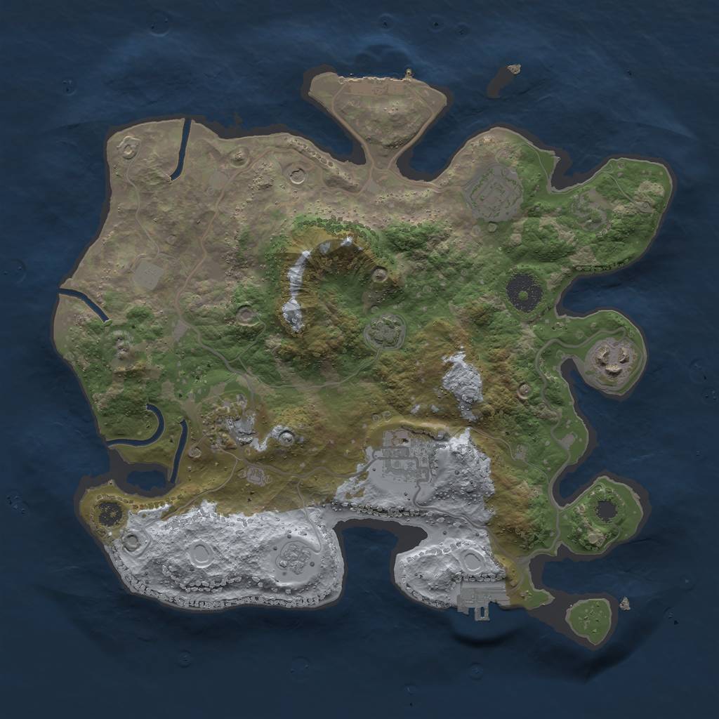 Rust Map: Procedural Map, Size: 3000, Seed: 20479141, 12 Monuments
