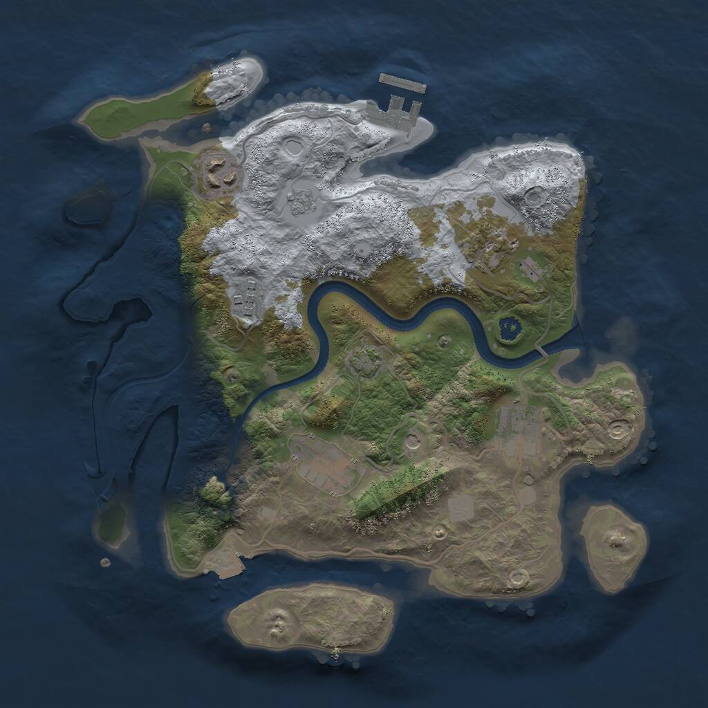 Rust Map: Procedural Map, Size: 3000, Seed: 30232, 10 Monuments