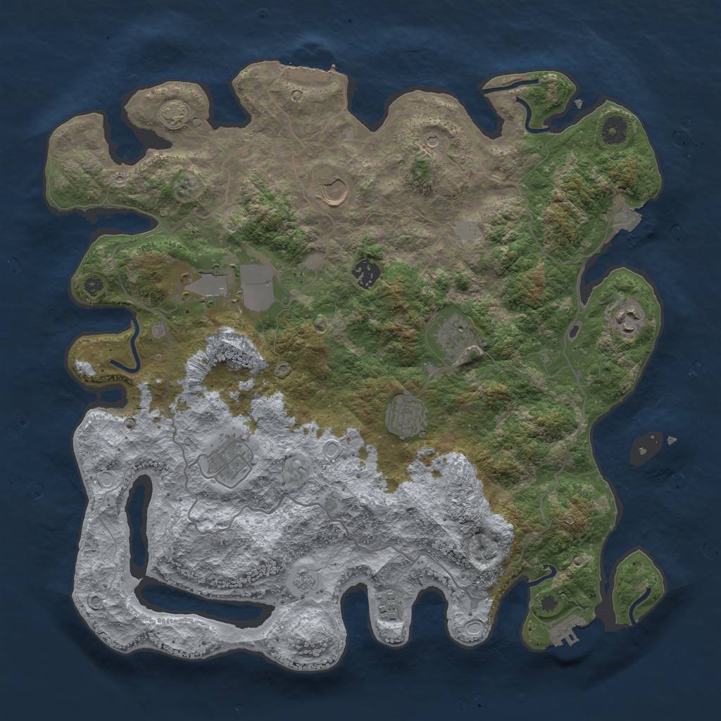 Rust Map: Procedural Map, Size: 4000, Seed: 679560598, 16 Monuments