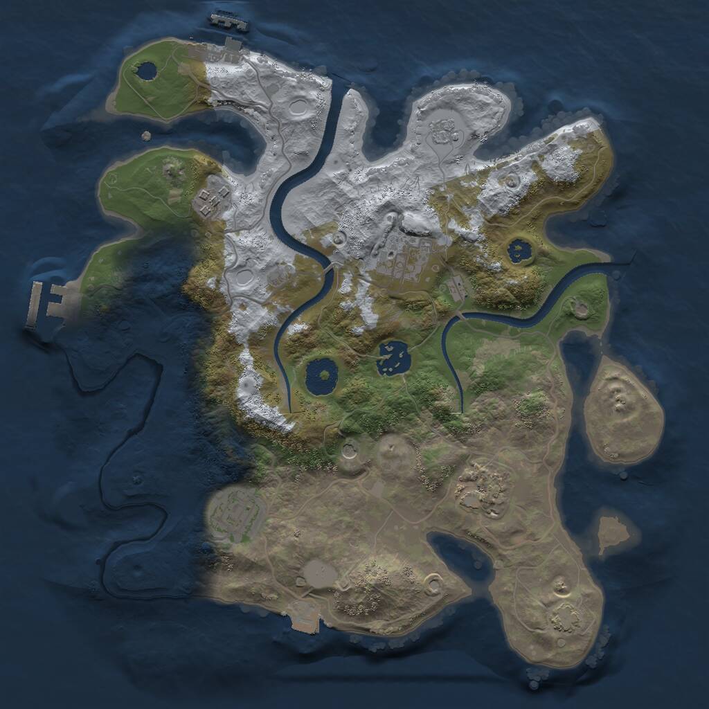 Rust Map: Procedural Map, Size: 3000, Seed: 1910, 11 Monuments