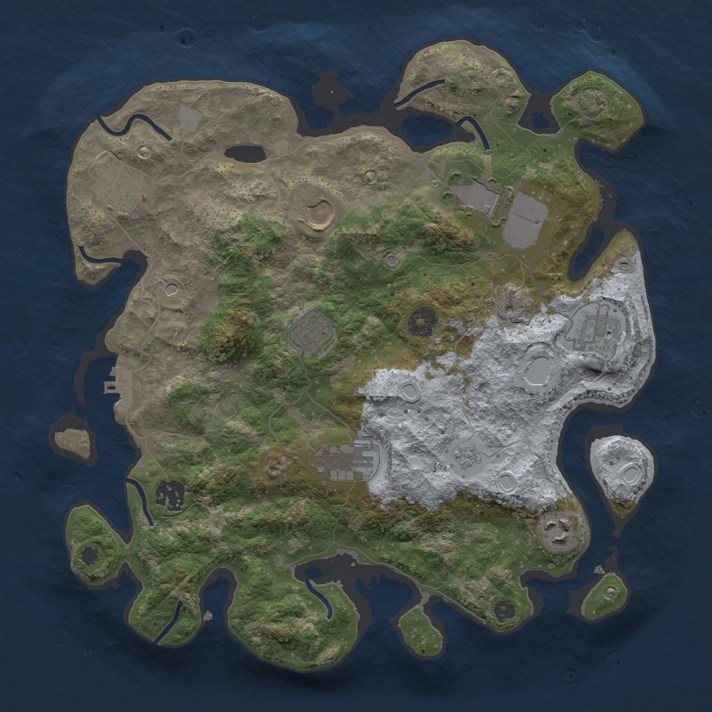 Rust Map: Procedural Map, Size: 3500, Seed: 21269, 15 Monuments