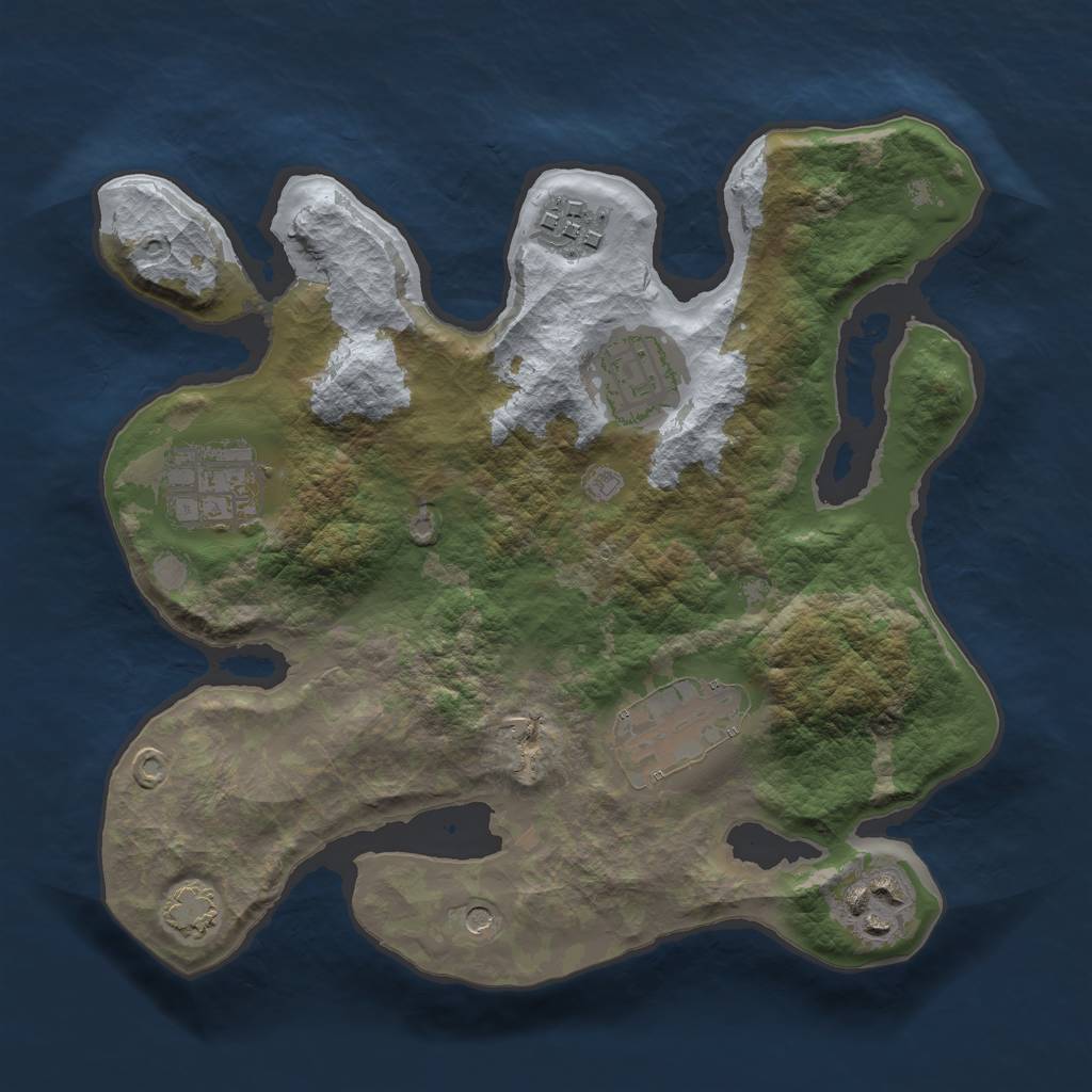 Rust Map: Barren, Size: 2600, Seed: 817150198, 9 Monuments