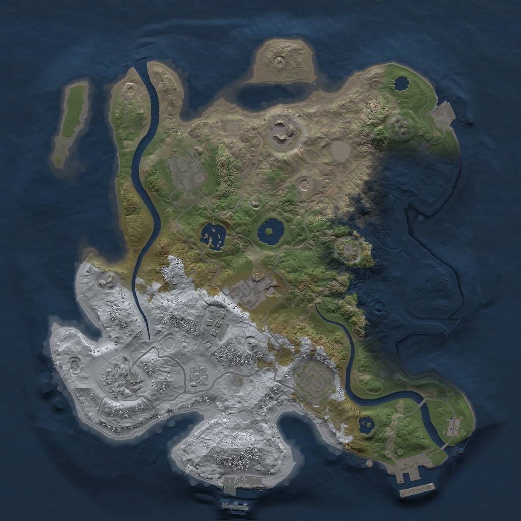Rust Map: Procedural Map, Size: 3000, Seed: 84227, 13 Monuments