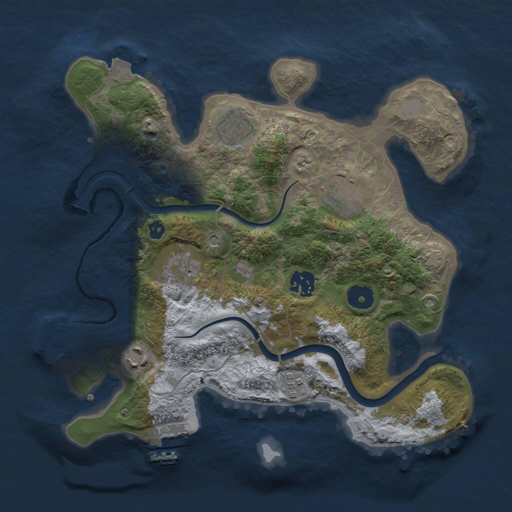 Rust Map: Procedural Map, Size: 3000, Seed: 1623335, 11 Monuments