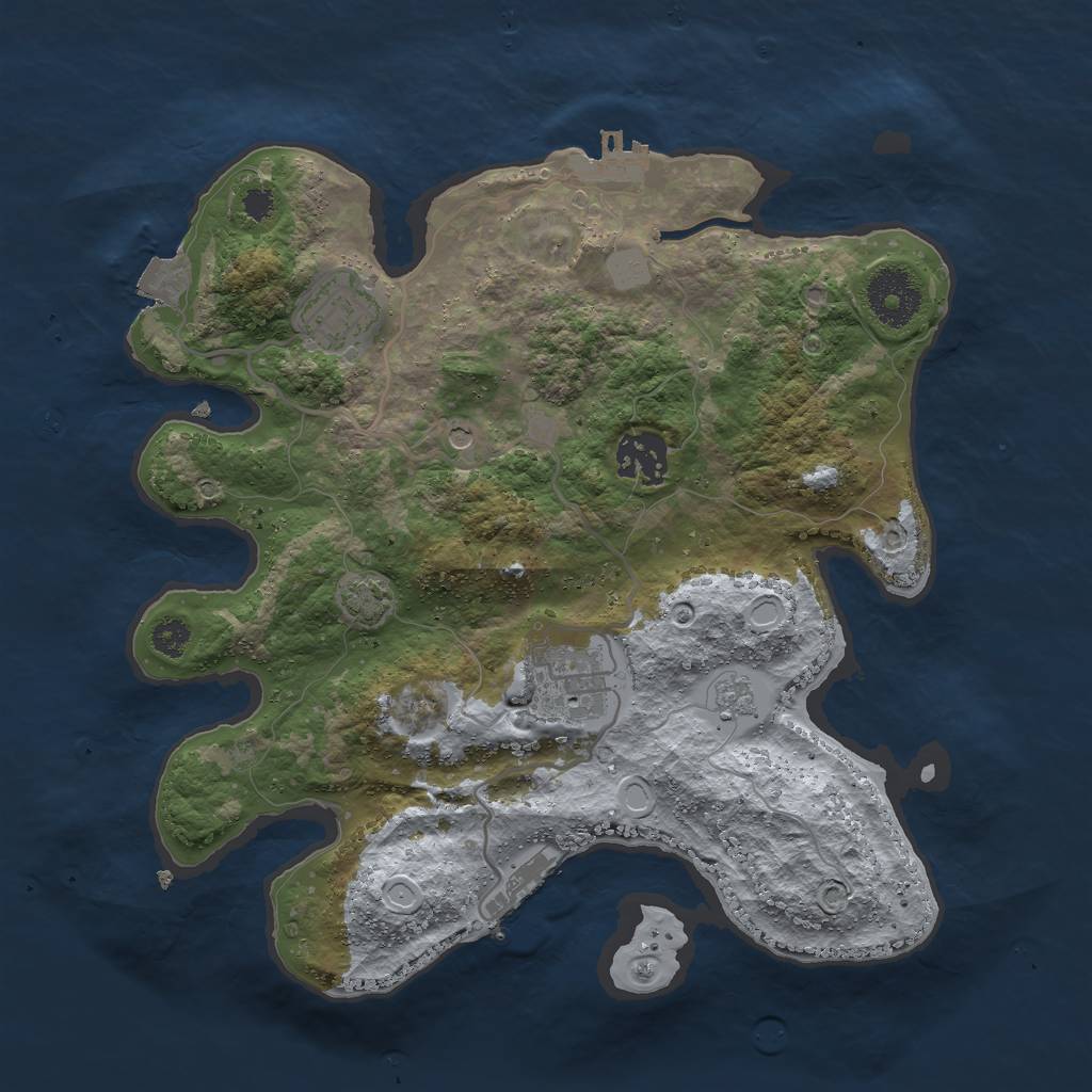 Rust Map: Procedural Map, Size: 3000, Seed: 1520707979, 11 Monuments