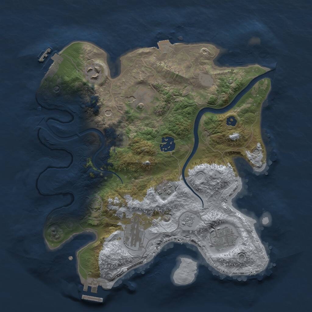 Rust Map: Procedural Map, Size: 3000, Seed: 1520707979, 12 Monuments