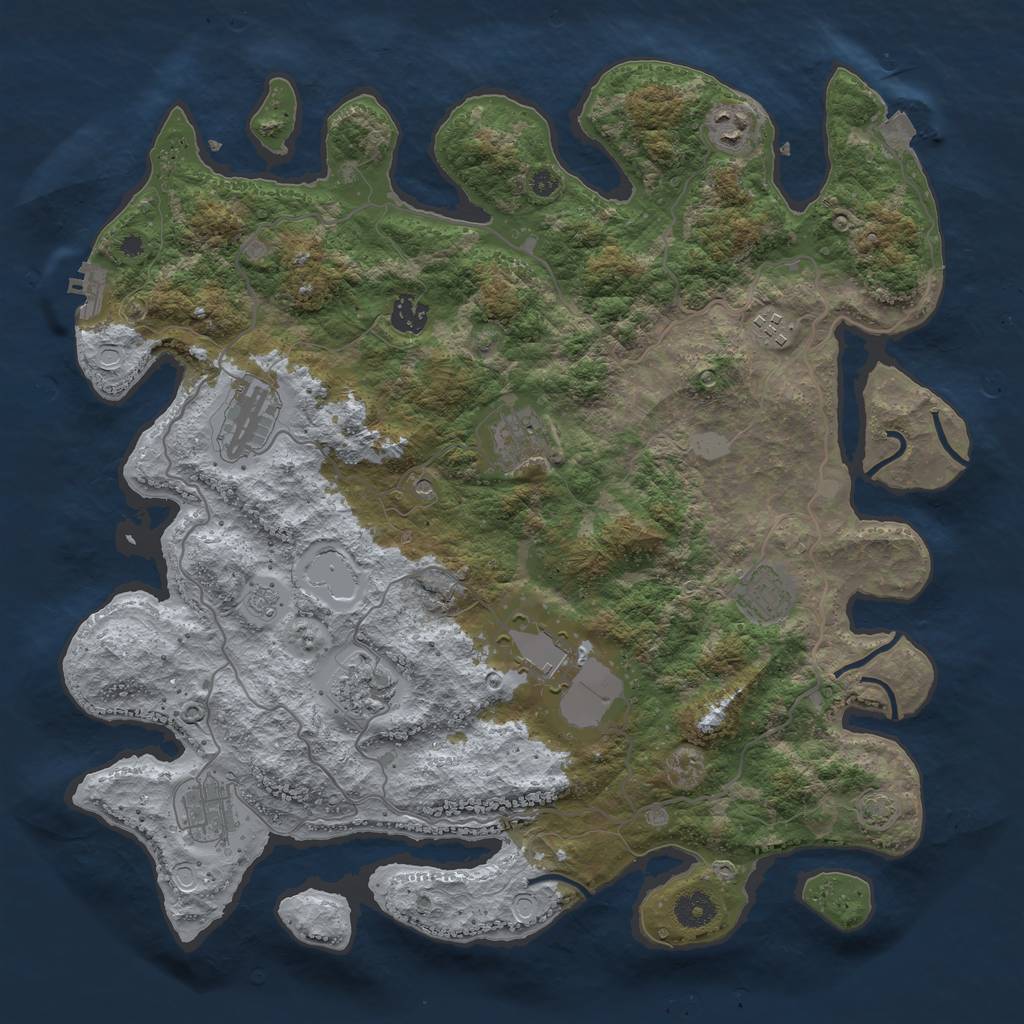 Rust Map: Procedural Map, Size: 4000, Seed: 13031998, 16 Monuments